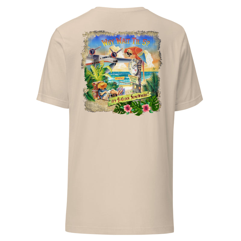 Why Wait Til 5 O'Clock Tropical Beach T-shirt