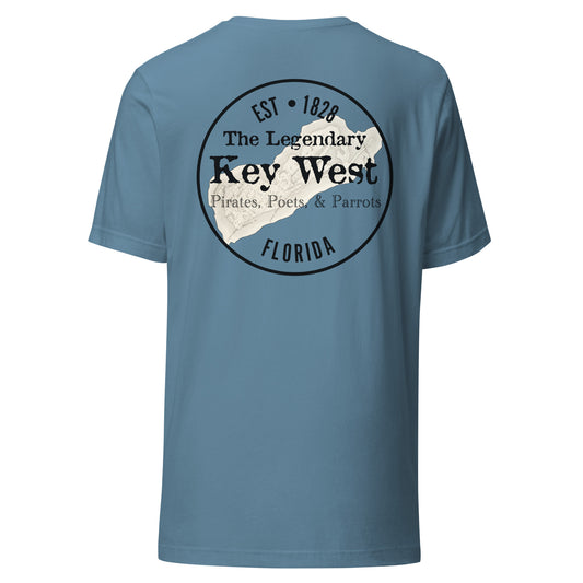 Unisex Adult Key West Florida Pirates Parrots Poets T-Shirt Jimmy Buffett Vintage Style