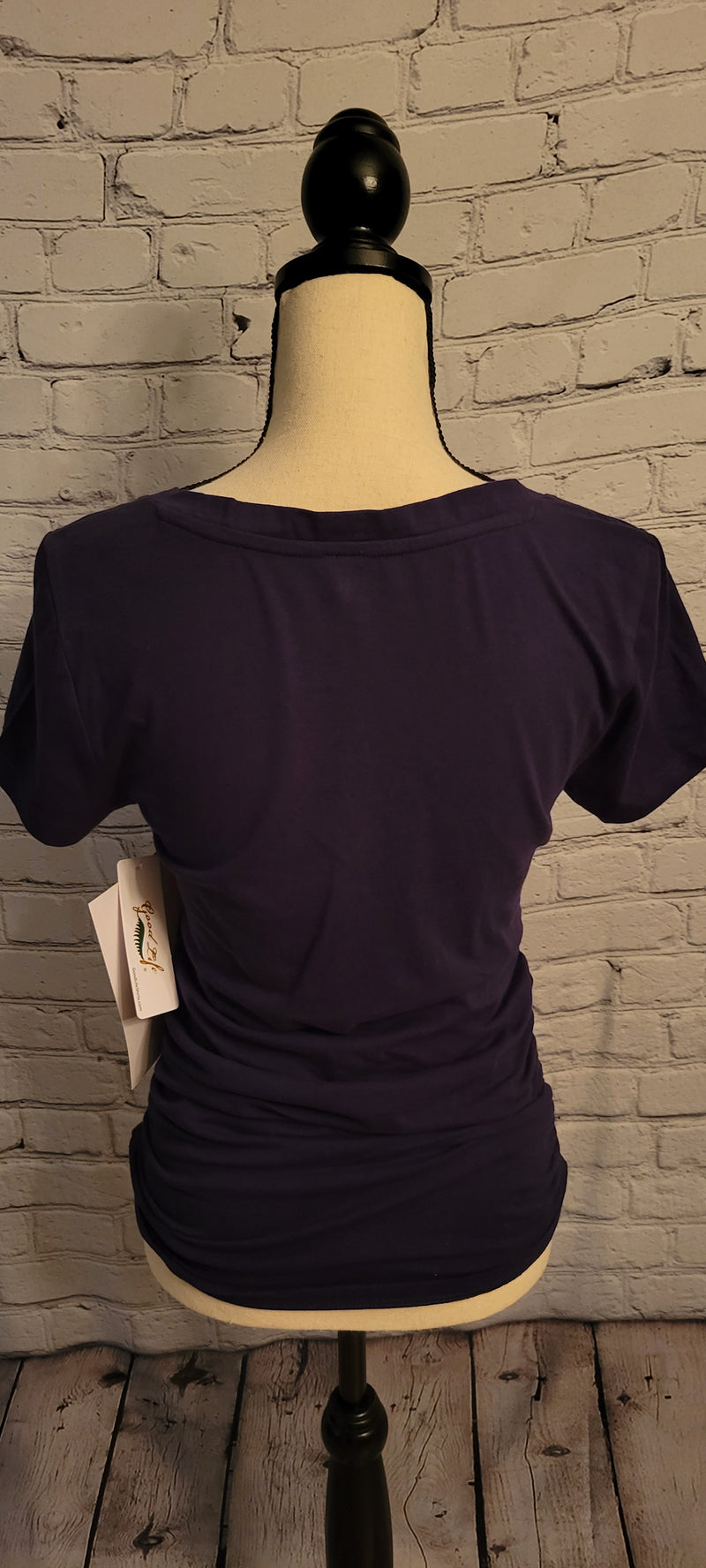 Pre-Order Wholesale Women's Luxury Cotton V-Neck T-Shirt w/Rouching