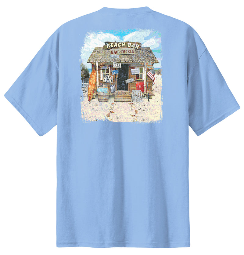 Limited Edition Beach Bar Bait & Tackle Surf Shack Tropical Tee Shirt
