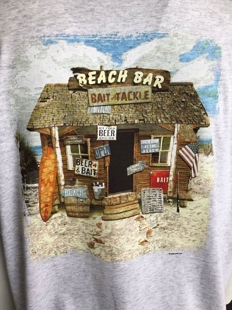 Limited Edition Beach Bar Bait & Tackle Surf Shack Tropical Tee Shirt