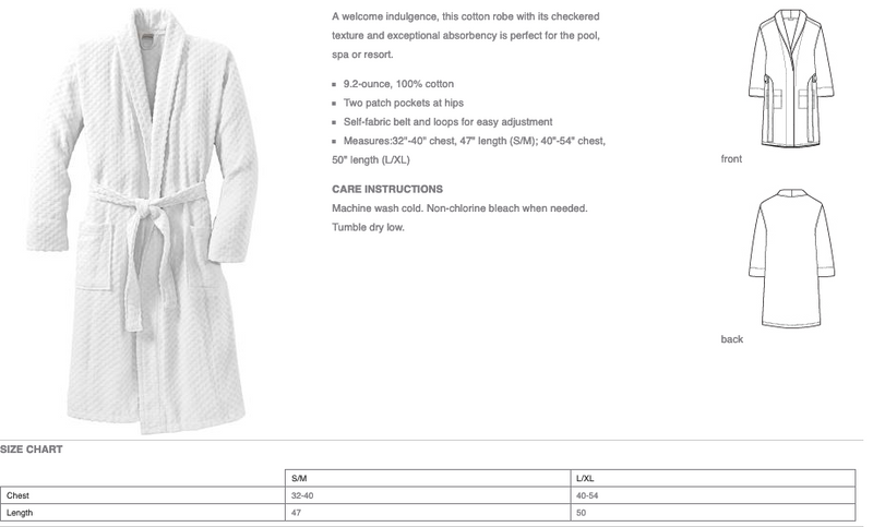 Luxury White Checkered Terry Shawl Cotton Bathrobe for Men & Women Loungewear