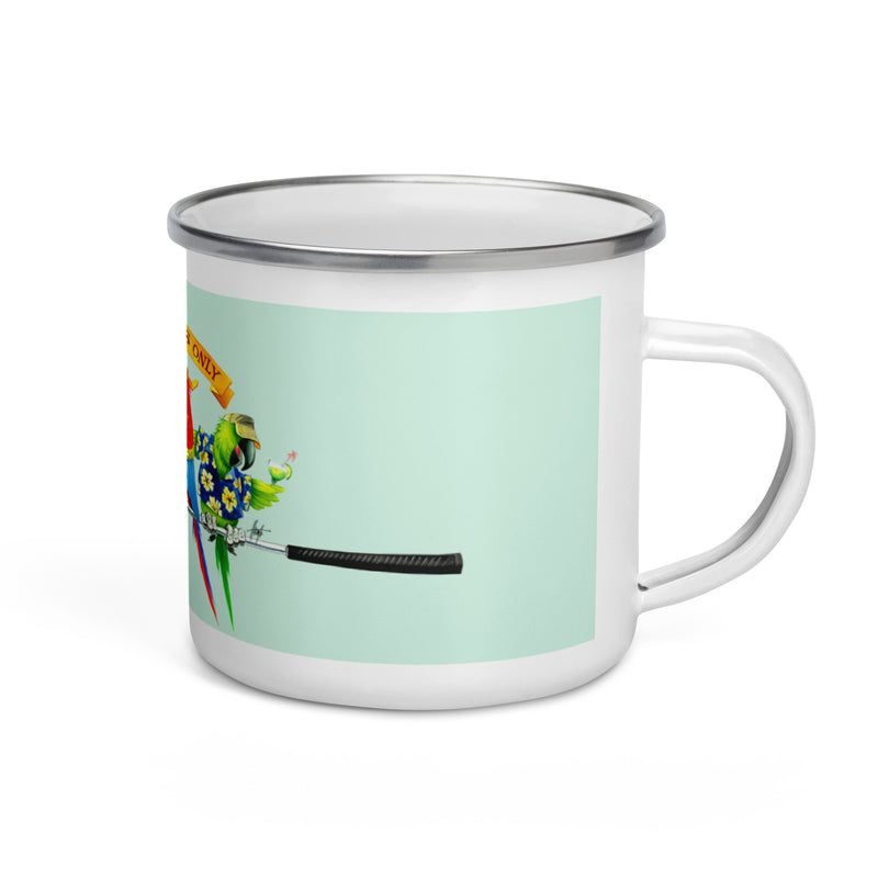 19th Hole Parrot Country Club Happy Hour Margaritas Enamel Coffee Mug