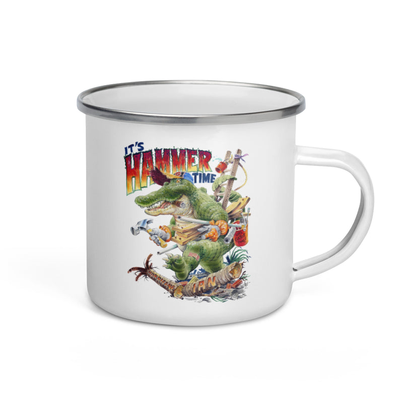 Hammer Time Hurricane Ian Retro Enamel Coffee Mug
