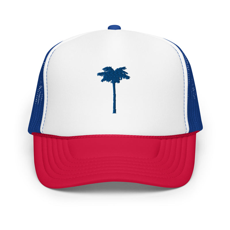 Patriotic Palm Trucker Hat Red White & Blue July fourth 4th