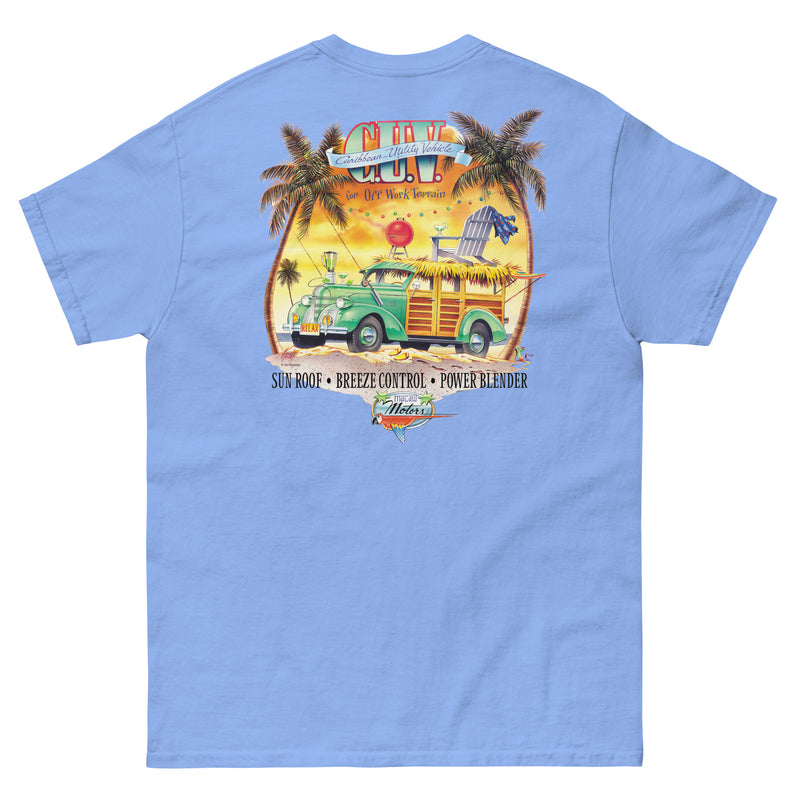 Men's Beach T-Shirt CUV Caribbean Utility Vehicle Tropical Island Party Tee Jimmy Buffett Jim Mazzotta Tees Margarita Blender