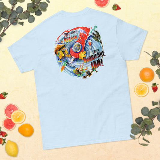 Men's Just Can't Reason With Hurricane Ian Two Sided Print T-Shirt