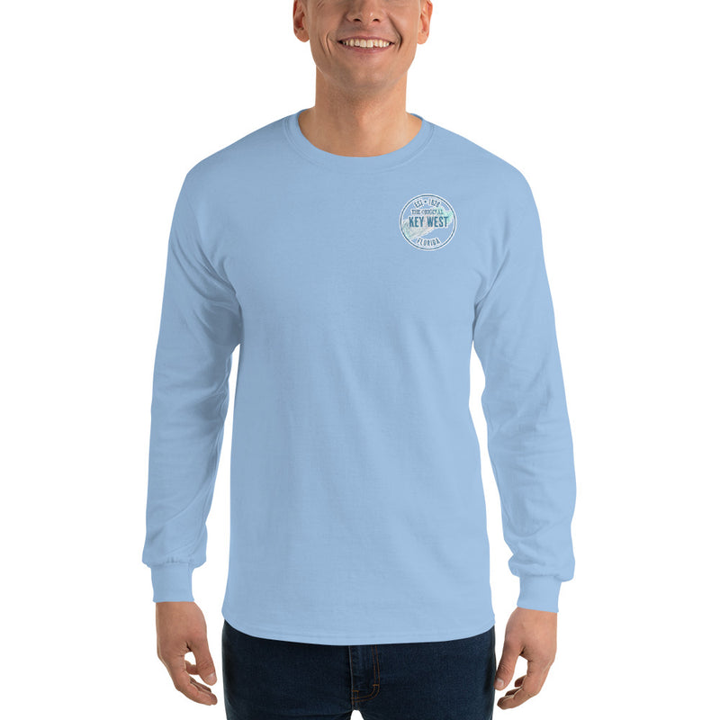 Men's Cayo Hueso Key West Florida Long Sleeve Cotton Souvenir Beach T-Shirt Jimmy Buffett Fan Gifts Parrothead