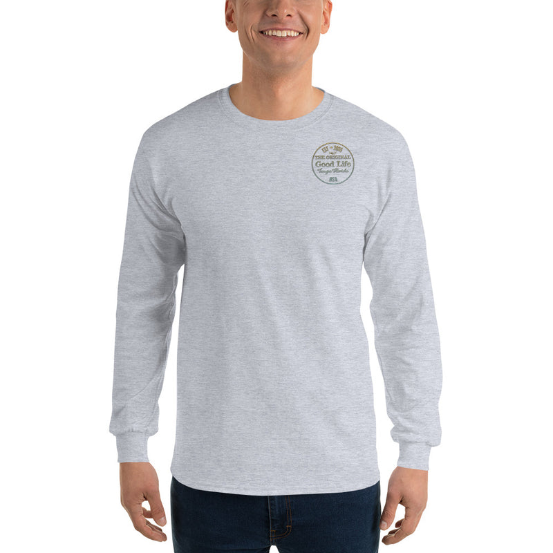Mens Island Time Grouper Sailboat T-Shirt Long Sleeve