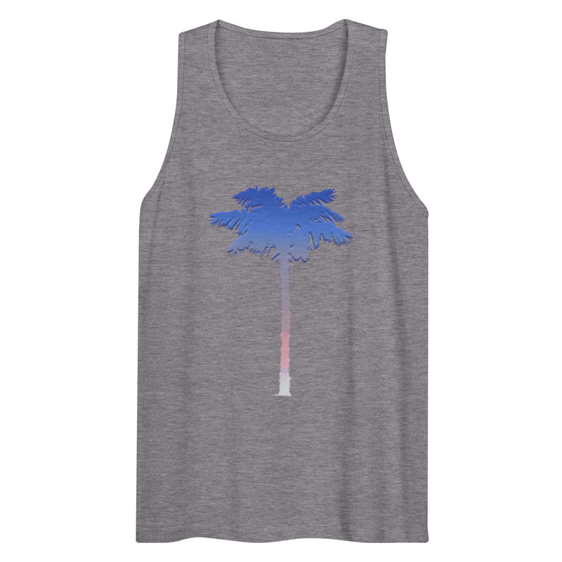 Men's Patriotic Palm Tree Red White Blue Tank Top