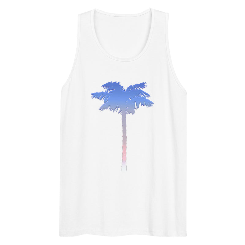 Men's Patriotic Palm Tree Red White Blue Tank Top