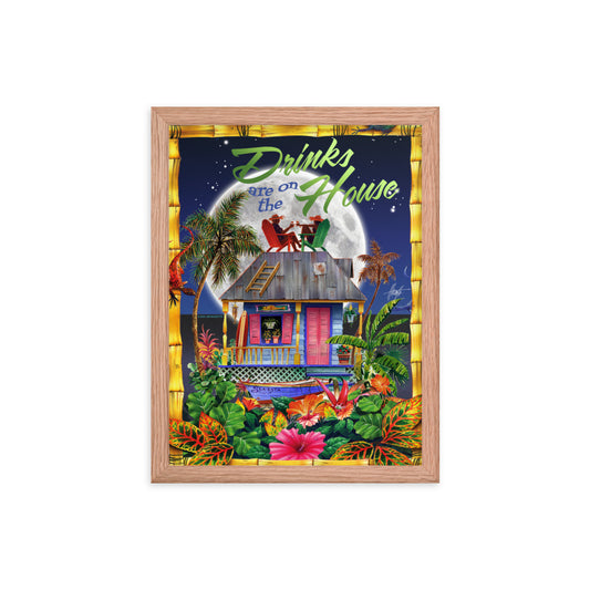 Evening Drinks On The House Tropical Wall Beach Art Jimmy Buffett  Island Artwork