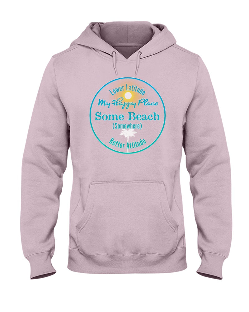 Some Beach Somewhere is my happy place hoodie light pink