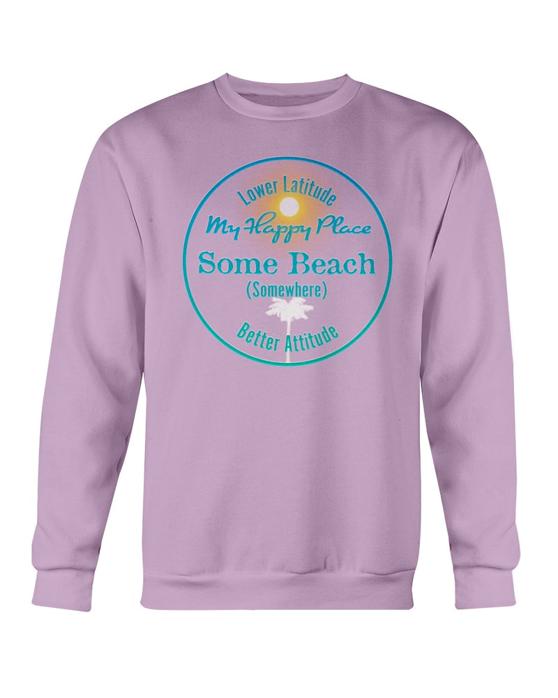 Premium Unisex Garment-Dyed Some Beach Somewhere is my Happy Place Sweatshirt  Orchid