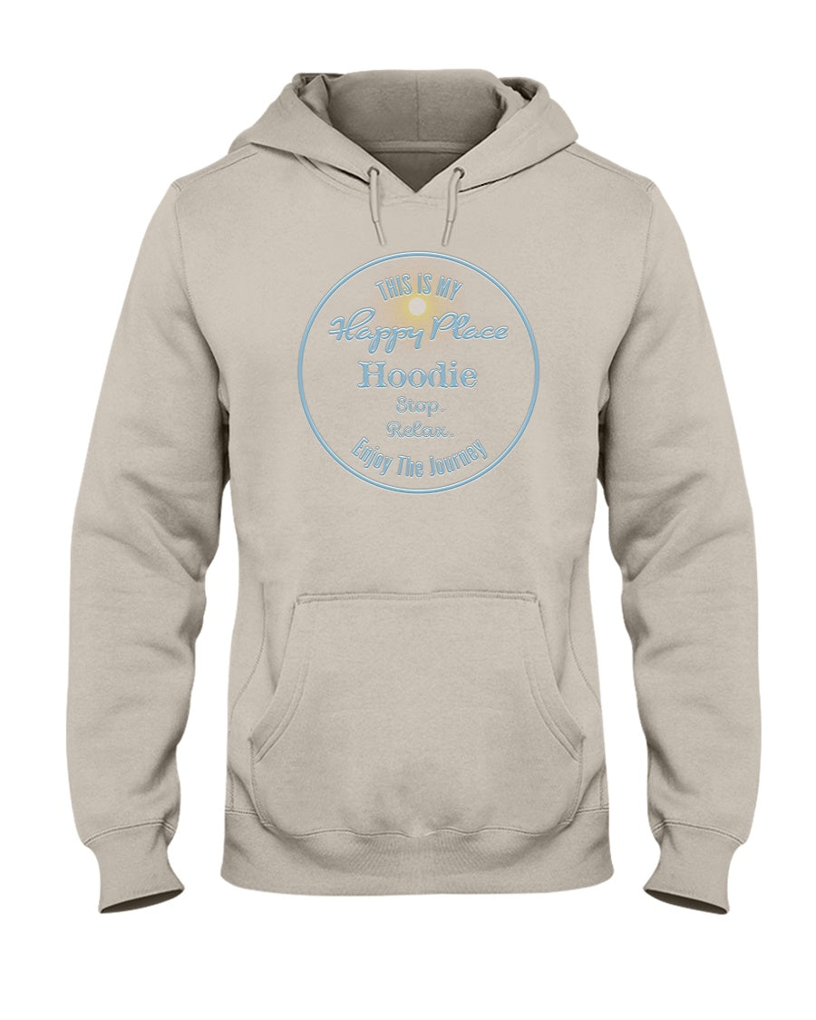 Unisex This Is My Happy Place Hoodie Fleece Hooded Sweatshirt Sandstone