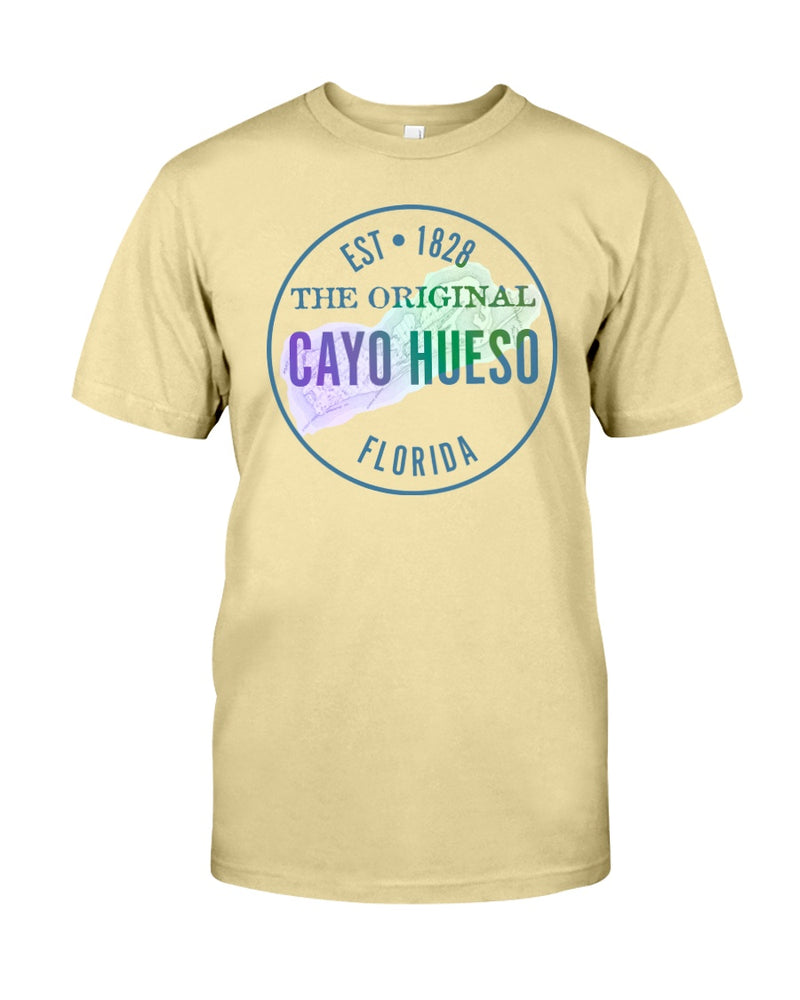 Premium Ringspun Cayo Hueso Vintage Map 1828 Key West Tee Shirt Men's Beach T-Shirt  Butter Yellow