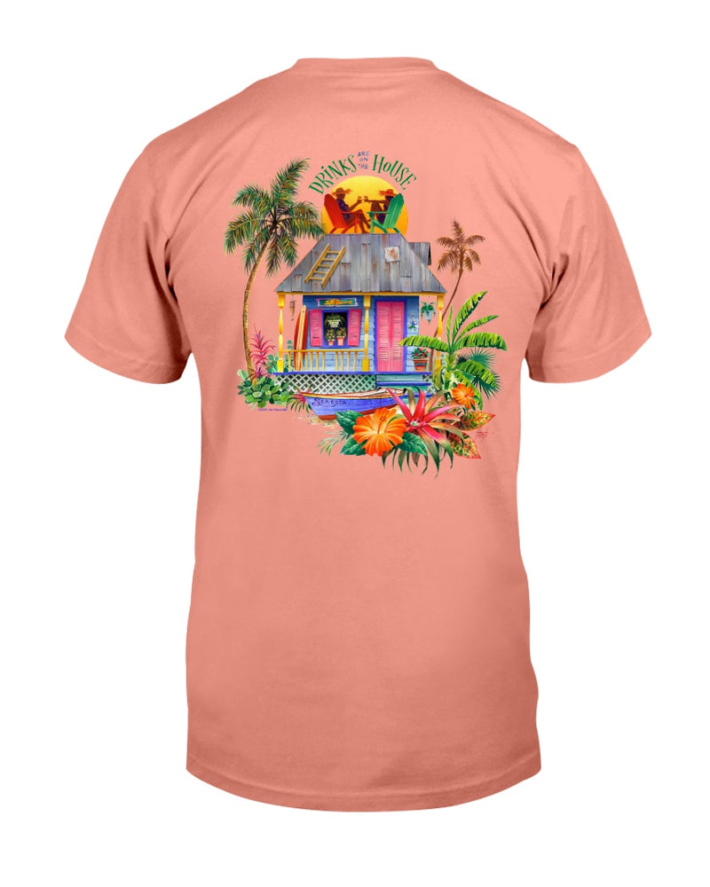 Drinks on the House 6 oz Cotton Beach T-Shirt