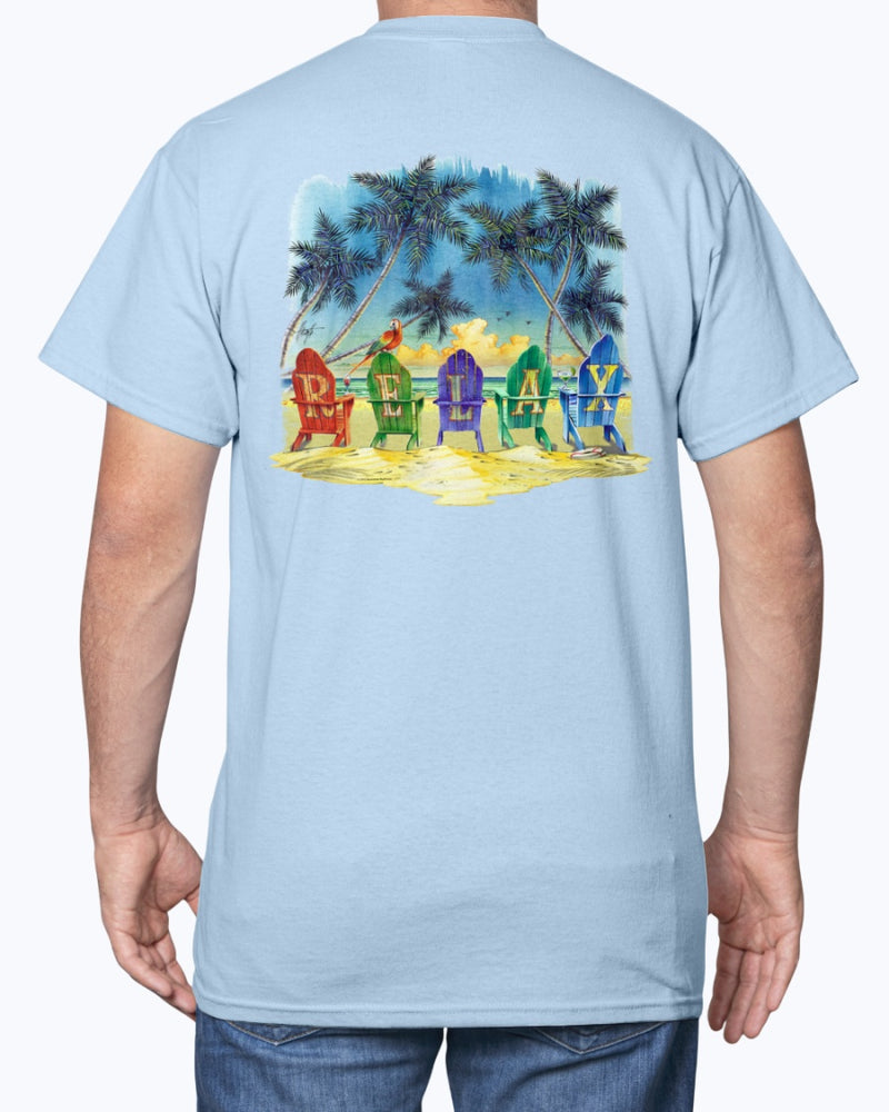 Relax Beach Chairs 6 Oz Cotton T-Shirt