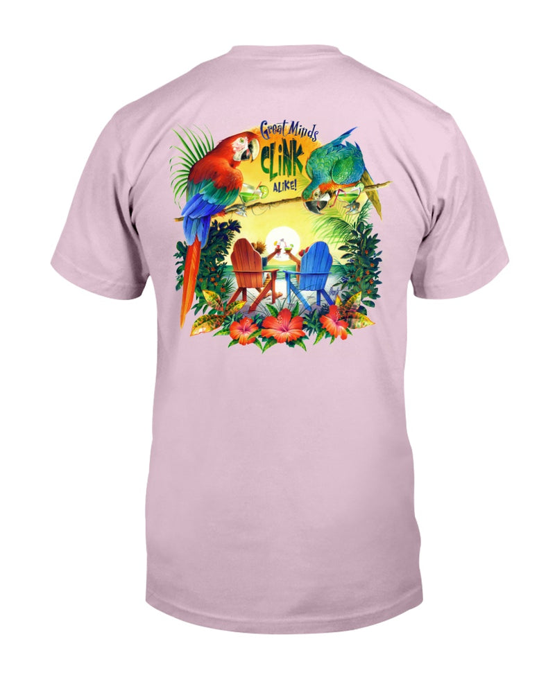Light pink Premium Ringspun Great Minds Clink Alike Beach T-Shirt parrots margarita