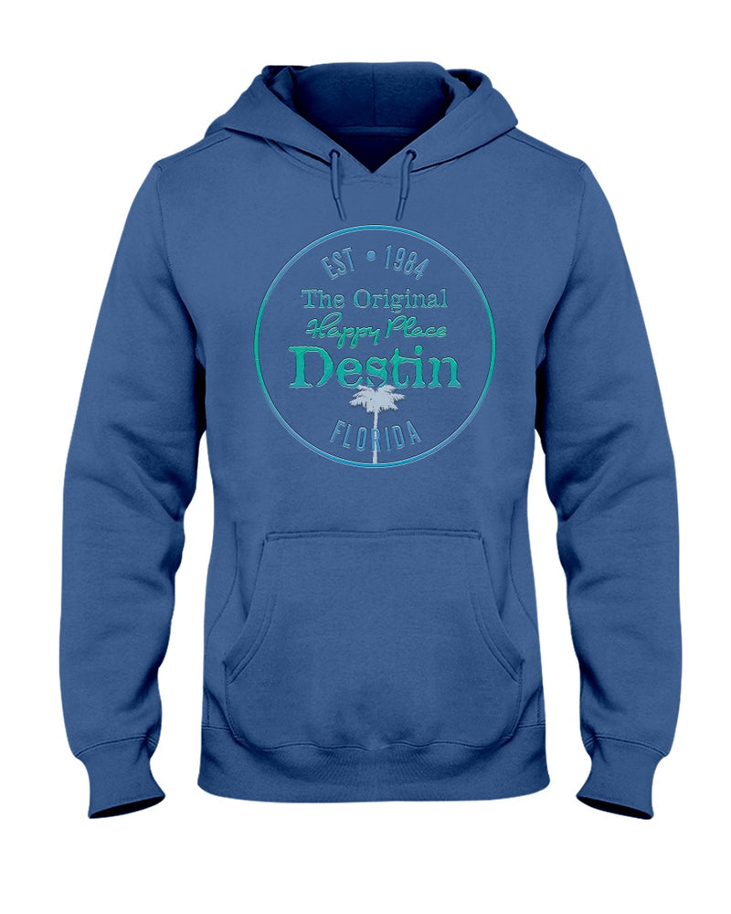 Original Destin Florida Happy Place Est 1984 Fleece Hoodie royal blue