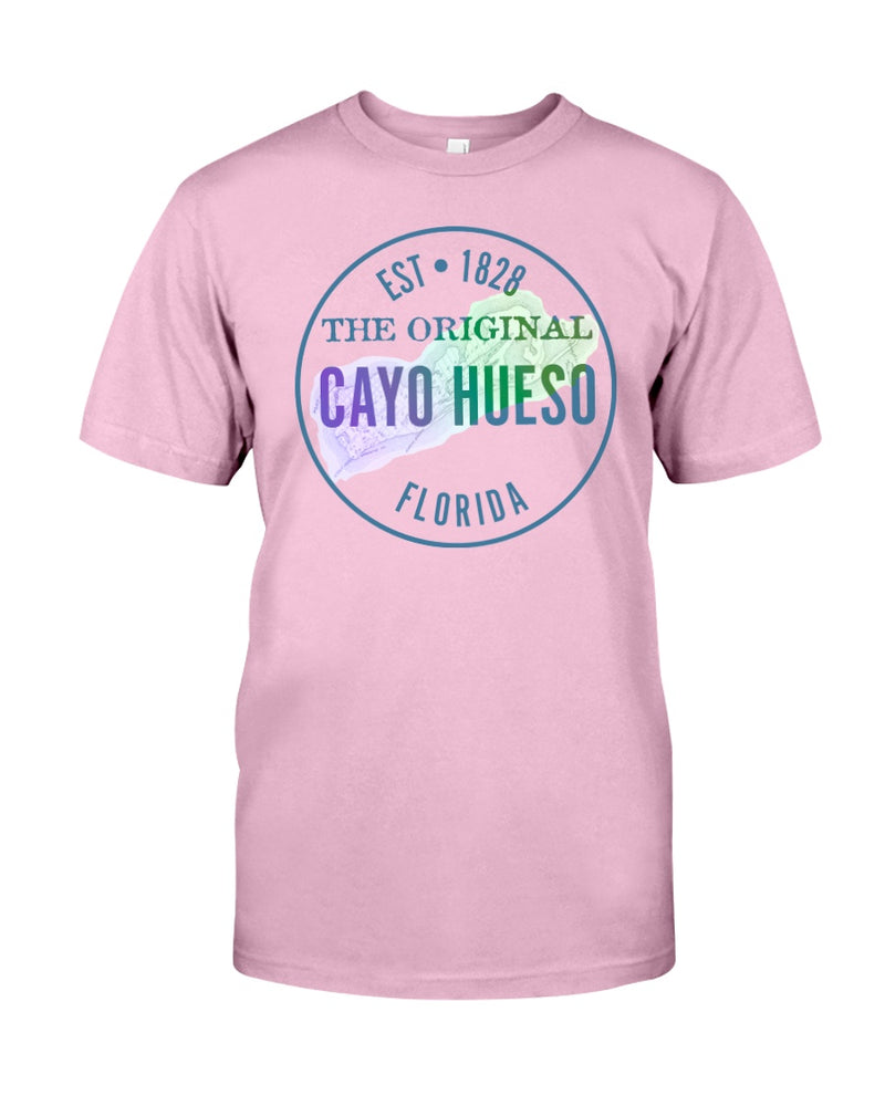 Premium Ringspun Cayo Hueso Vintage Map 1828 Key West Tee Shirt Men's Beach T-Shirt  Pink