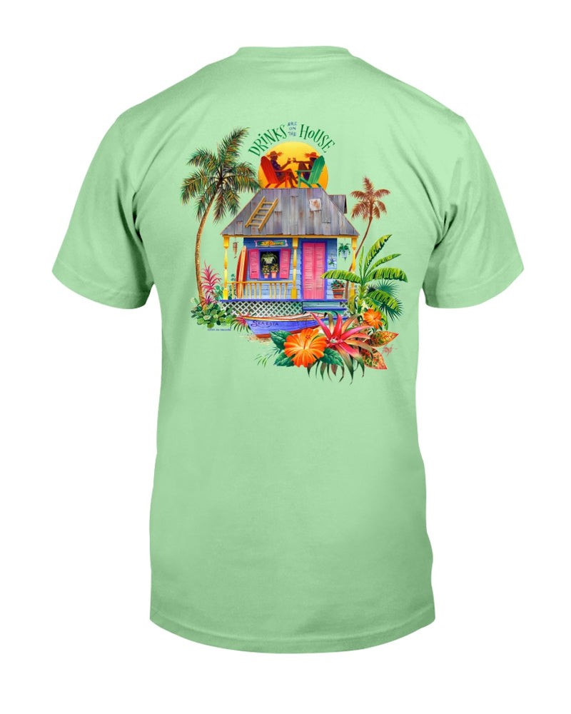 Drinks on the House 6 oz Cotton Beach T-Shirt