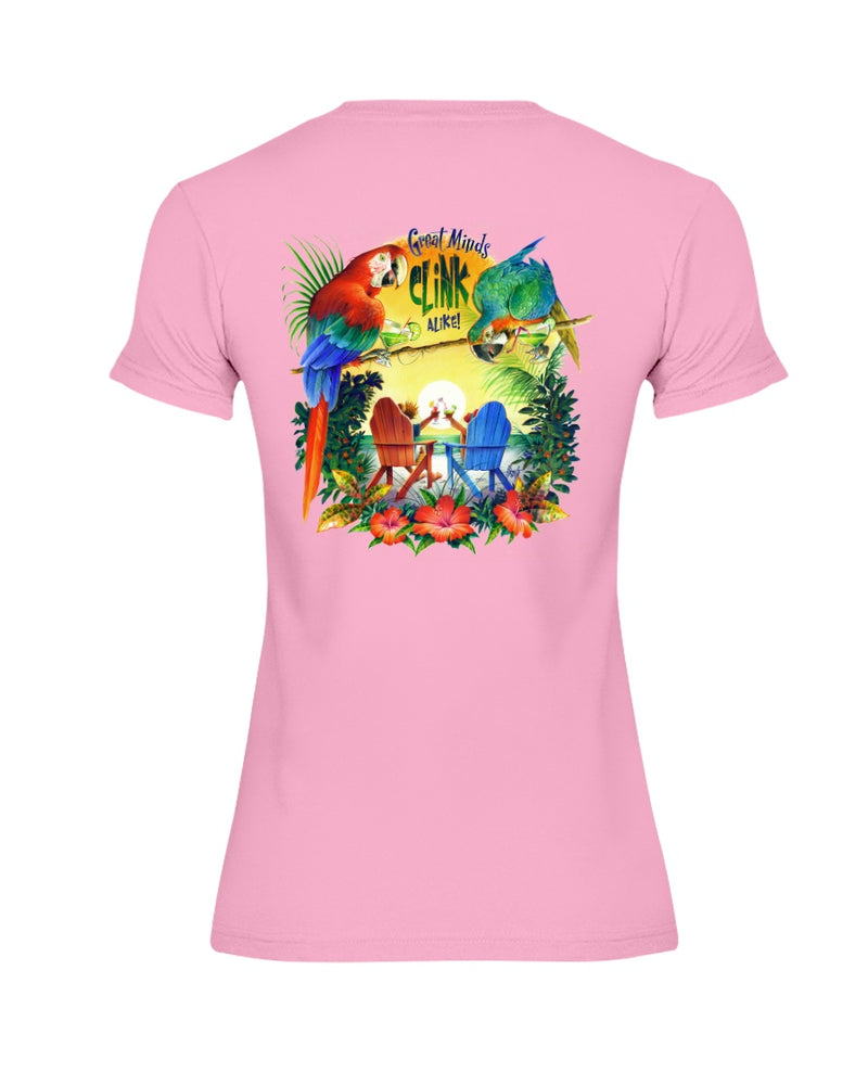 f176e4555811e5a6e0372aa73cb538e9733a9e6d5Women's Great Minds Clink Alike SoftSpun Cotton Beach T-Shirt  Pink