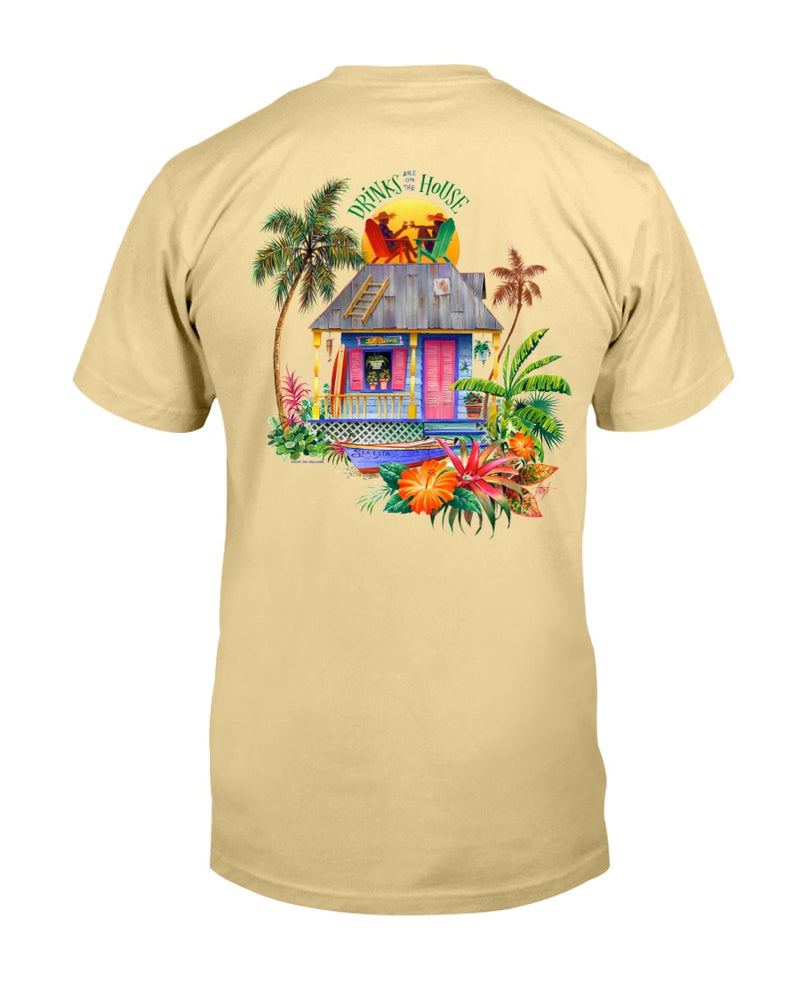 Drinks on the House 6 oz Cotton Beach T-Shirt