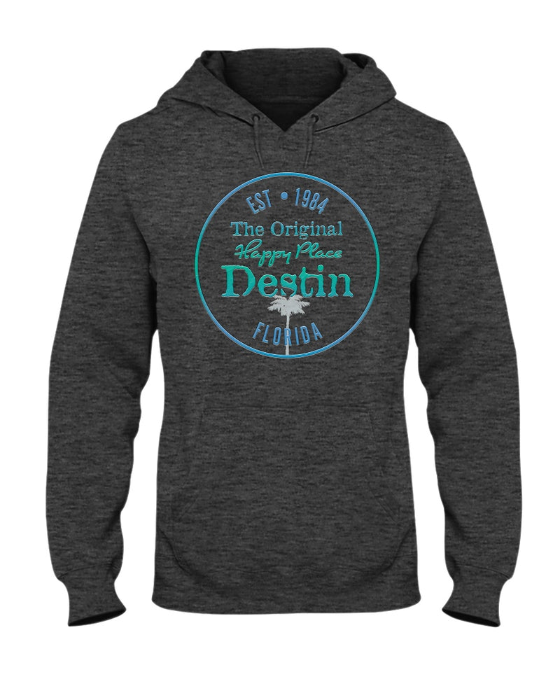 Original Destin Florida Happy Place Est 1984 Fleece Hoodie heather black