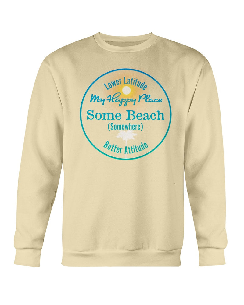 Premium Unisex Garment-Dyed Some Beach Somewhere is my Happy Place Sweatshirt  Butter Yellow