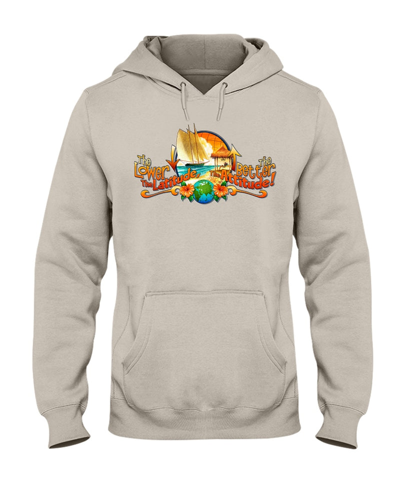 Unisex Classic Lower Latitude Better Attitude Fleece Beach Hoodie Changes in Latitude Sandstone