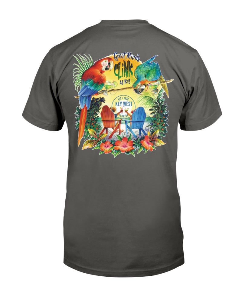 Men's Great minds clink alike in Key West Parrots T-Shirt Premium Garment Dyed pepper