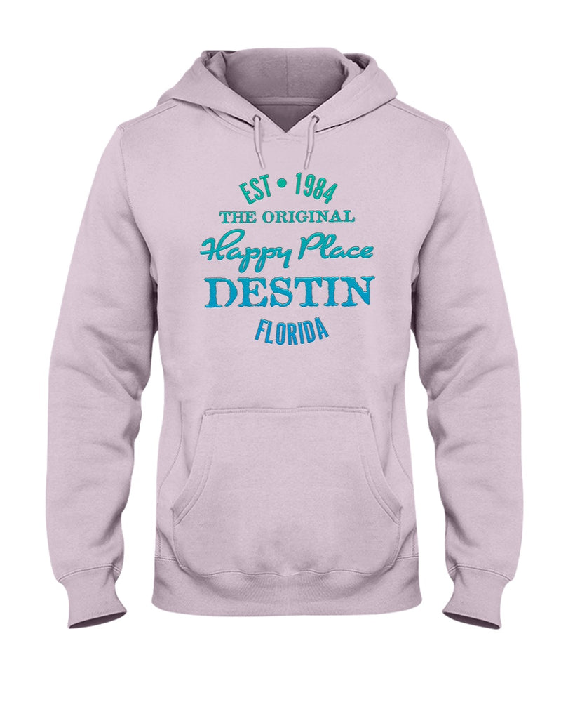 Unisex Destin Florida Original Happy Place Beach Hoodie Est 1984 Light Pink