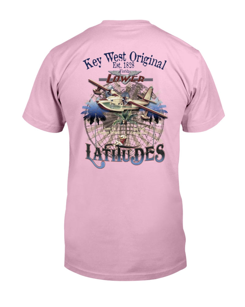 Key West Original Tee Shirt T-Shirt Lower Latitudes Leave Baggage Behind pink