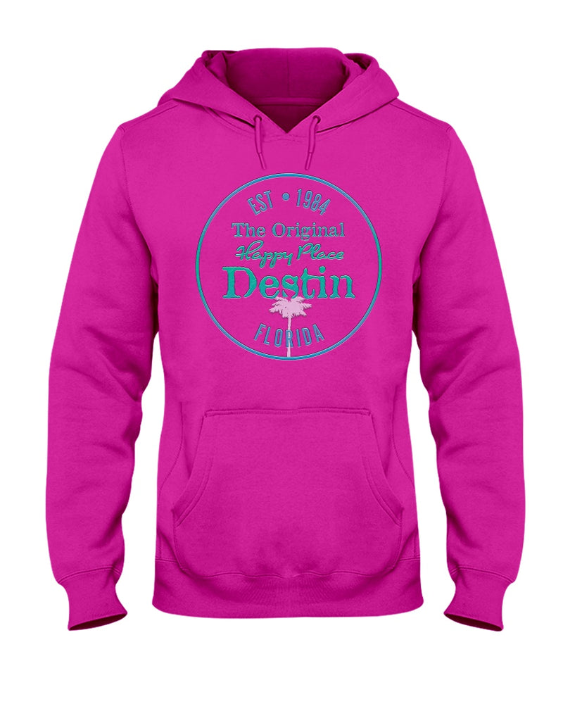 Original Destin Florida Happy Place Est 1984 Fleece Hoodie cyber pink