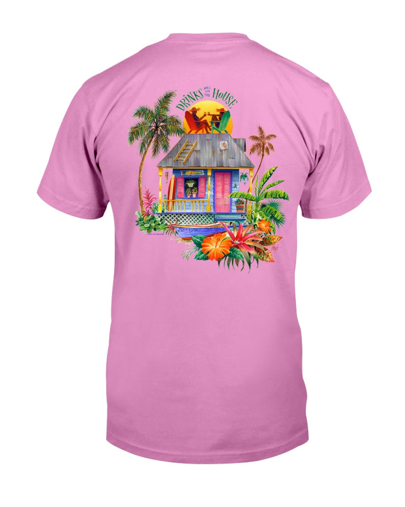 Drinks on the House 6 oz Cotton Beach T-Shirt