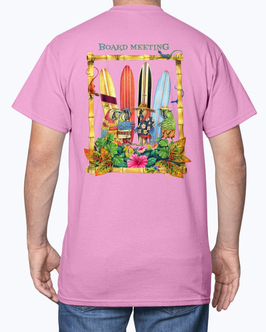 Parrot Board Meeting Surfing Beach T-Shirt