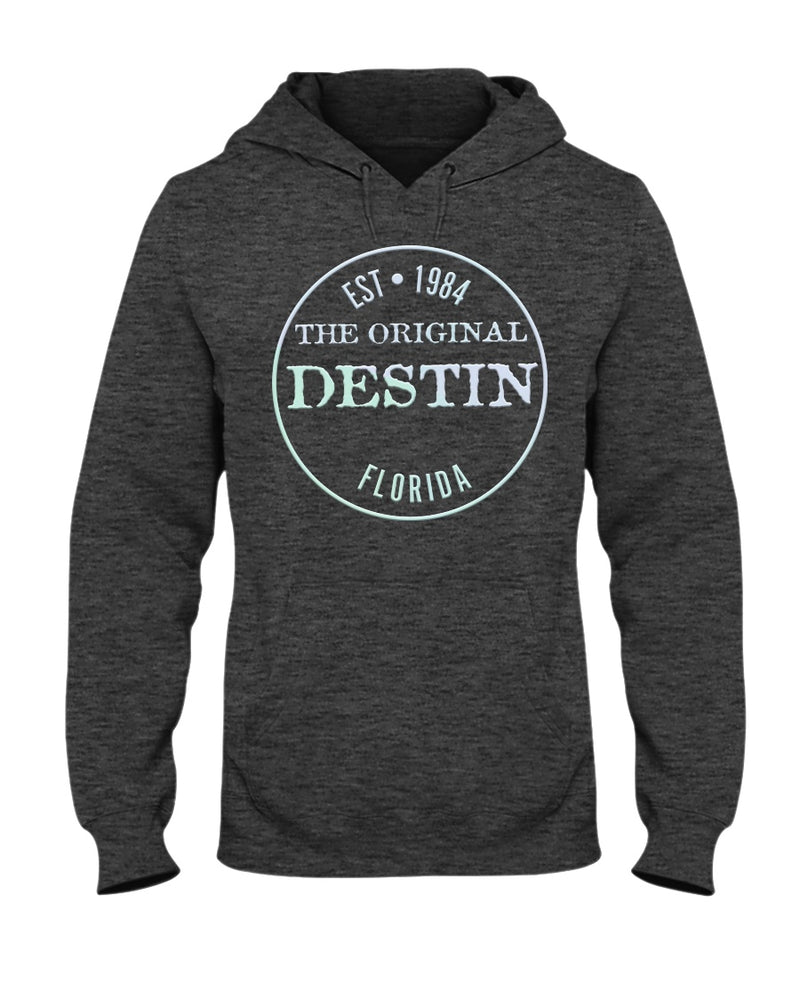 Destin Est 1984 Hoodie Vintage Style Bevel Logo Light Gradient