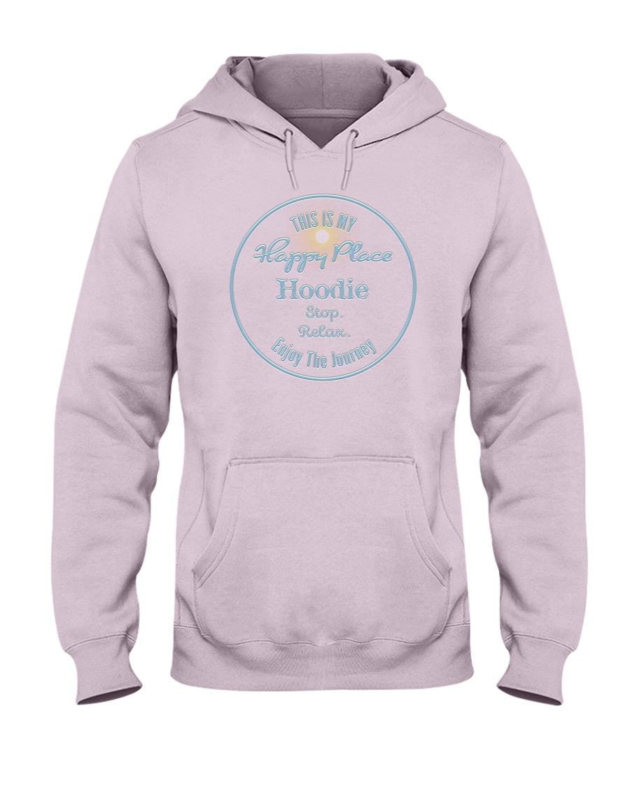 Unisex This Is My Happy Place Hoodie Fleece Hooded Sweatshirt Light Pink