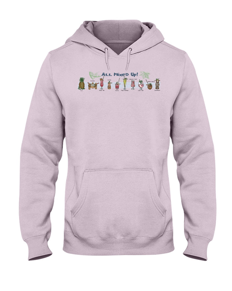 Unisex All Mixed Up Cocktail Tiki Bar Party Beach Hoodie Mixed Drinks Pink