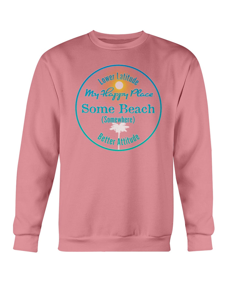 Premium Unisex Garment-Dyed Some Beach Somewhere is my Happy Place Sweatshirt  Watermelon