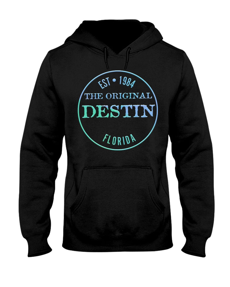 Original Destin Florida Happy Place Est 1984 Fleece Hoodie gradient black