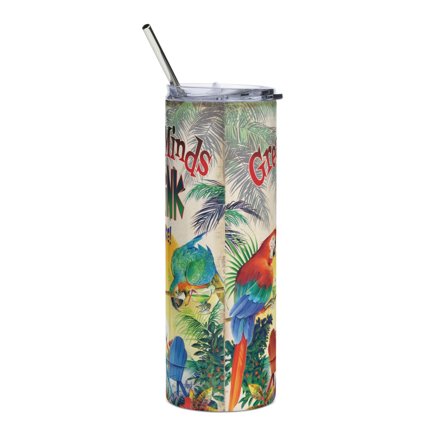 Exclusive Great Minds Clink Alike Parrots Insulated Tumbler With Straw
