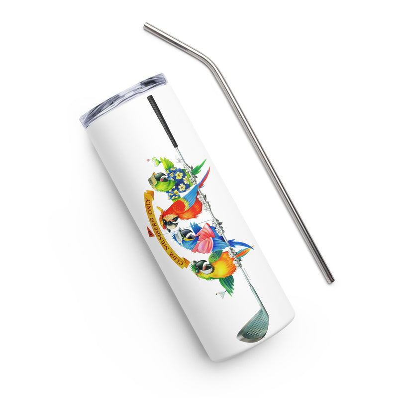Funny 19th Hole Parrot Golf Country Club Members Only Happy Hour Insulated Drink Tumbler Jimmy Buffett Macaw Parrothead Party Gifts Happy Hour Gift