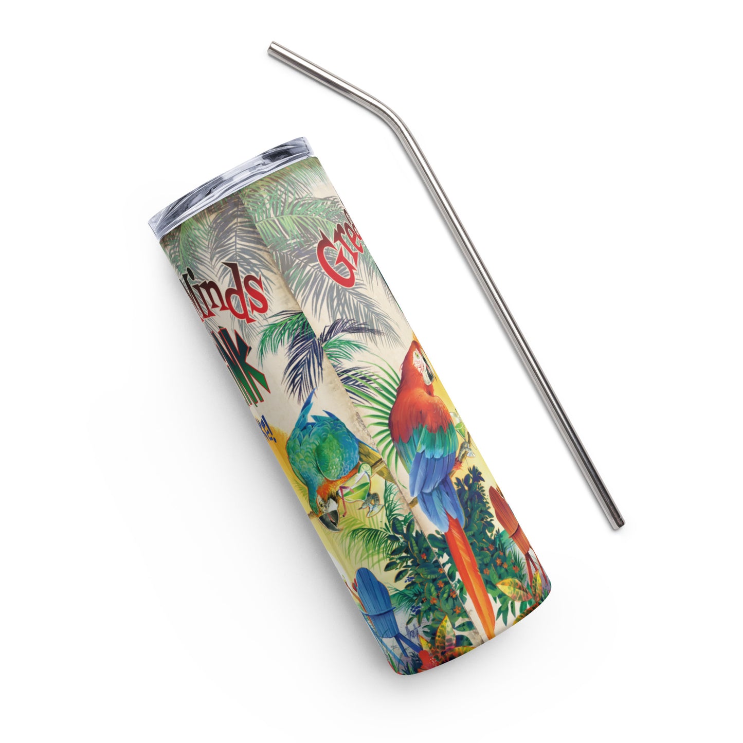 Exclusive Great Minds Clink Alike Parrots Insulated Tumbler With Straw