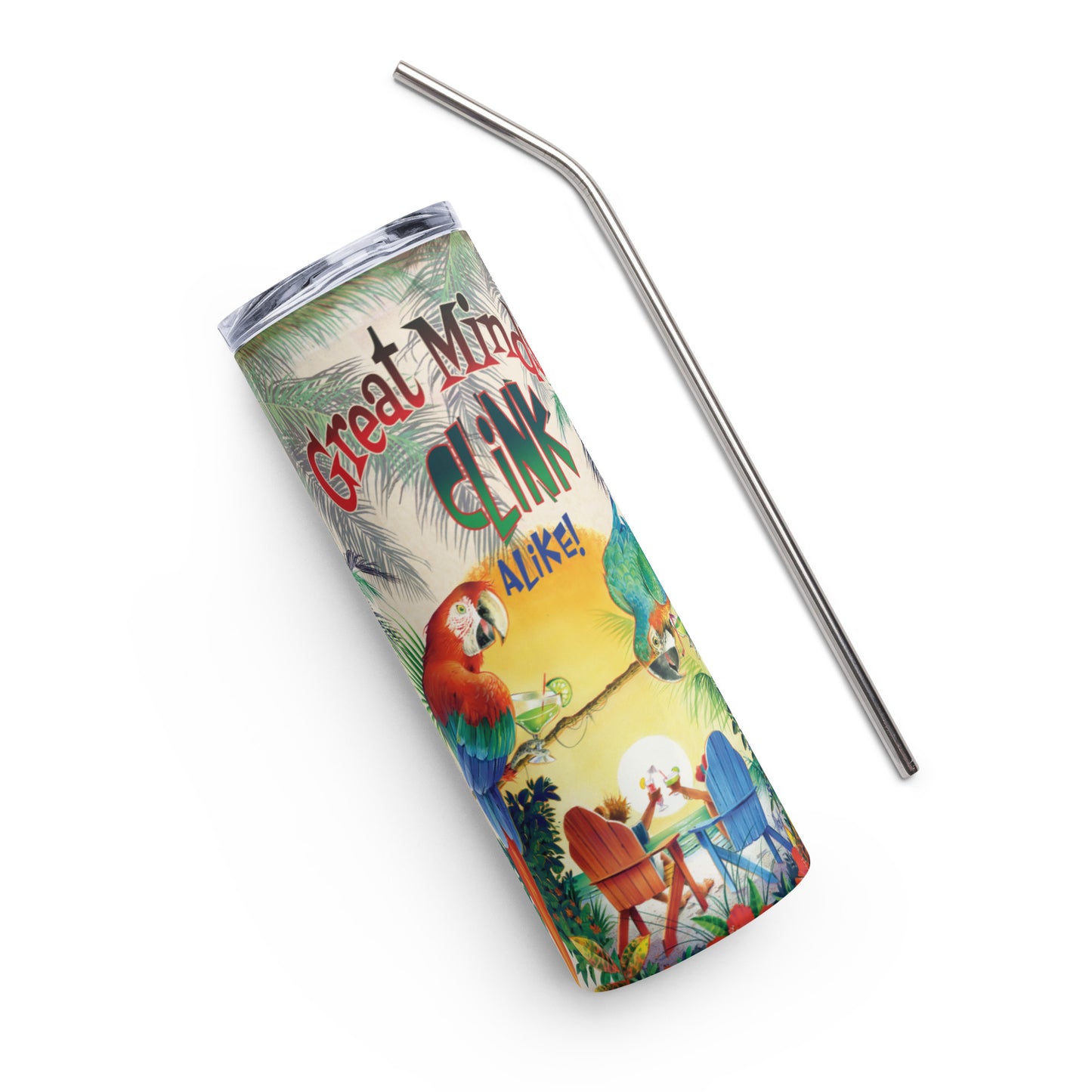 Exclusive Great Minds Clink Alike Parrots Insulated Tumbler With Straw