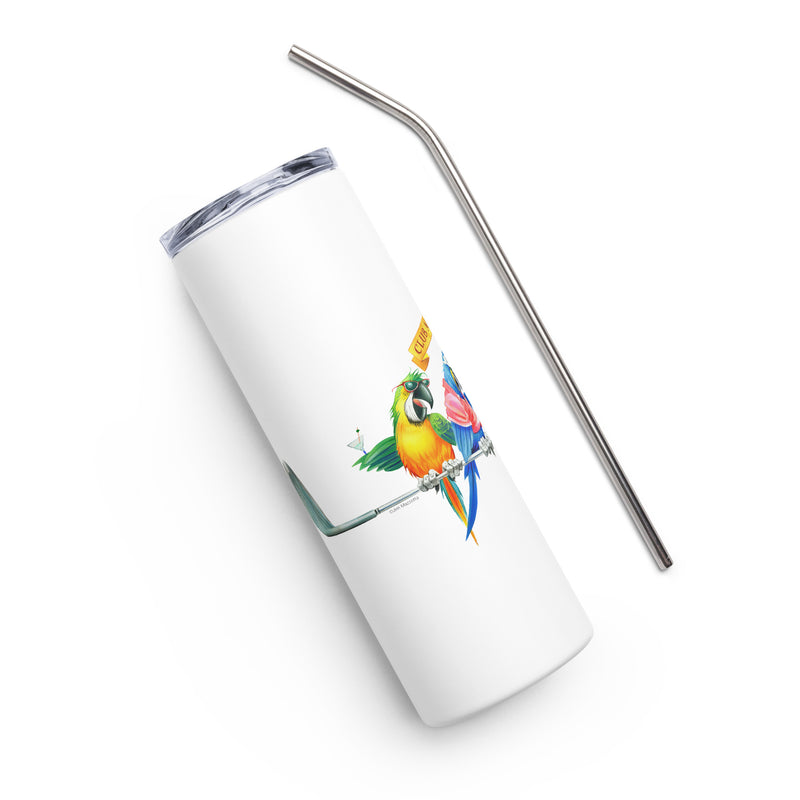 Golf Parrot Party Country Club 20 Ounce Drink Tumbler with Straw