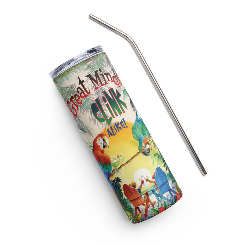 Exclusive Great Minds Clink Alike Parrots Insulated Tumbler With Straw