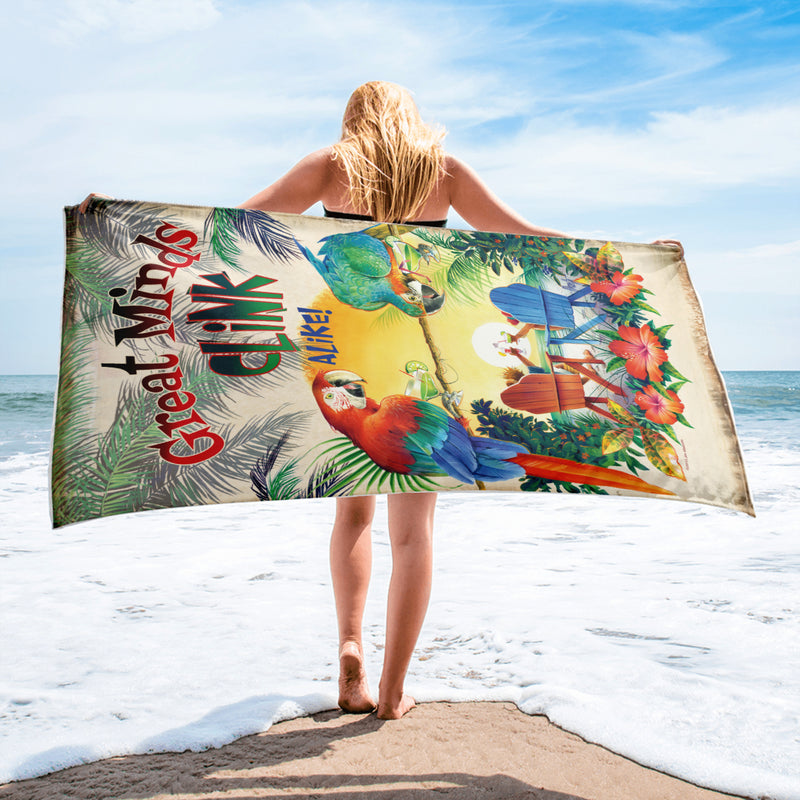 Great Minds Clink Alike Beach Towel 30 x 60 Inches