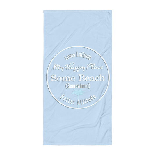 Good Life Some Beach Somewhere Happy Place Carolina Blue Gift idea 30 x 60 Inches